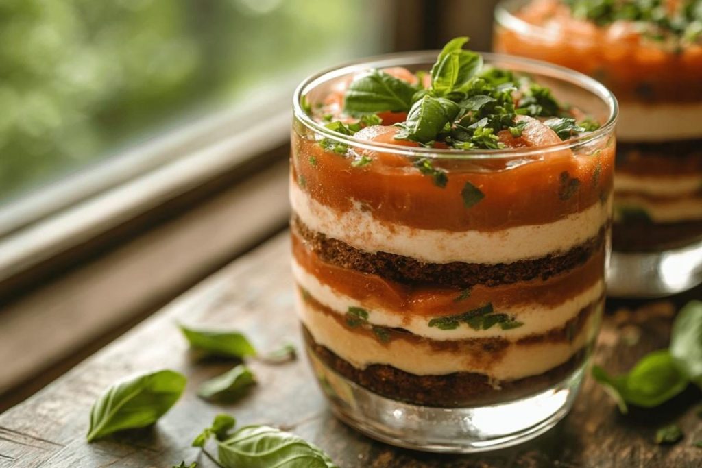 « Ça a l’air d’un tiramisu » : ce tiramisu salé tomate-basilic fait fondre les gourmands