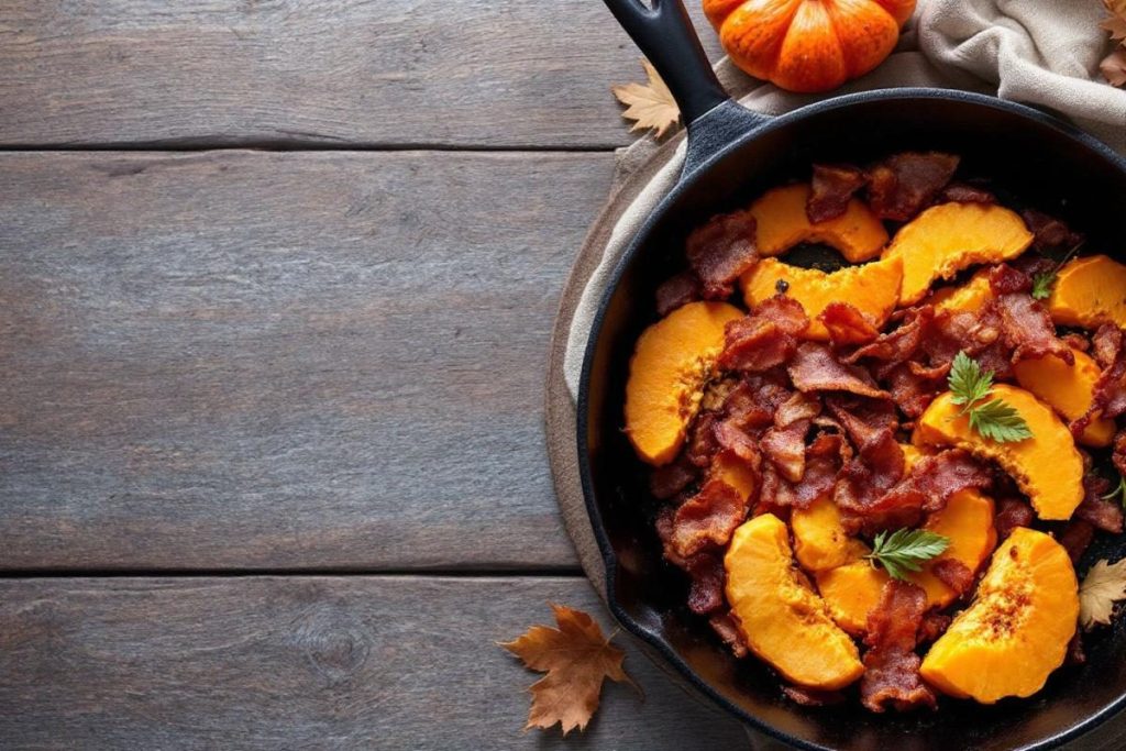 Mon dîner d’automne préféré : cette poêlée de potiron et lardons s’engloutit sans attendre
