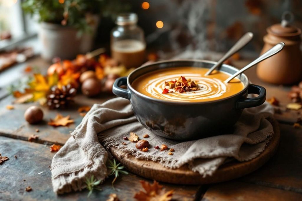 Cette réconfortante recette de velouté potimarron-châtaignes soyeux va illuminer vos dîners d’octobre