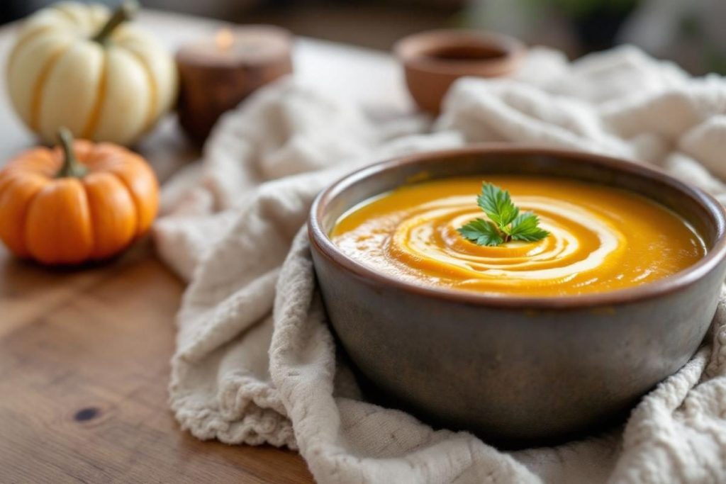 Mon plat réconfortant indispensable : cette soupe au potiron est vidée jusqu’à la dernière cuillère par les invités