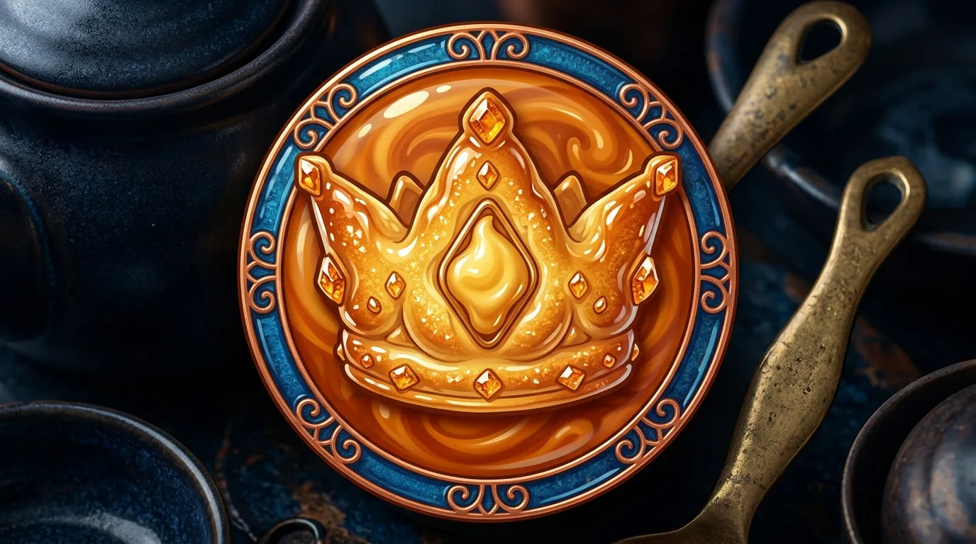 Couronne dorée brillante avec gemmes sur fond bleu